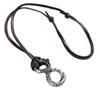 Game Merchandise Domineering Viking Eight-Character Dragon Leather Rope Necklace High-End Alloy Retro Trendy Cool Personality Men'S Neck Chain
