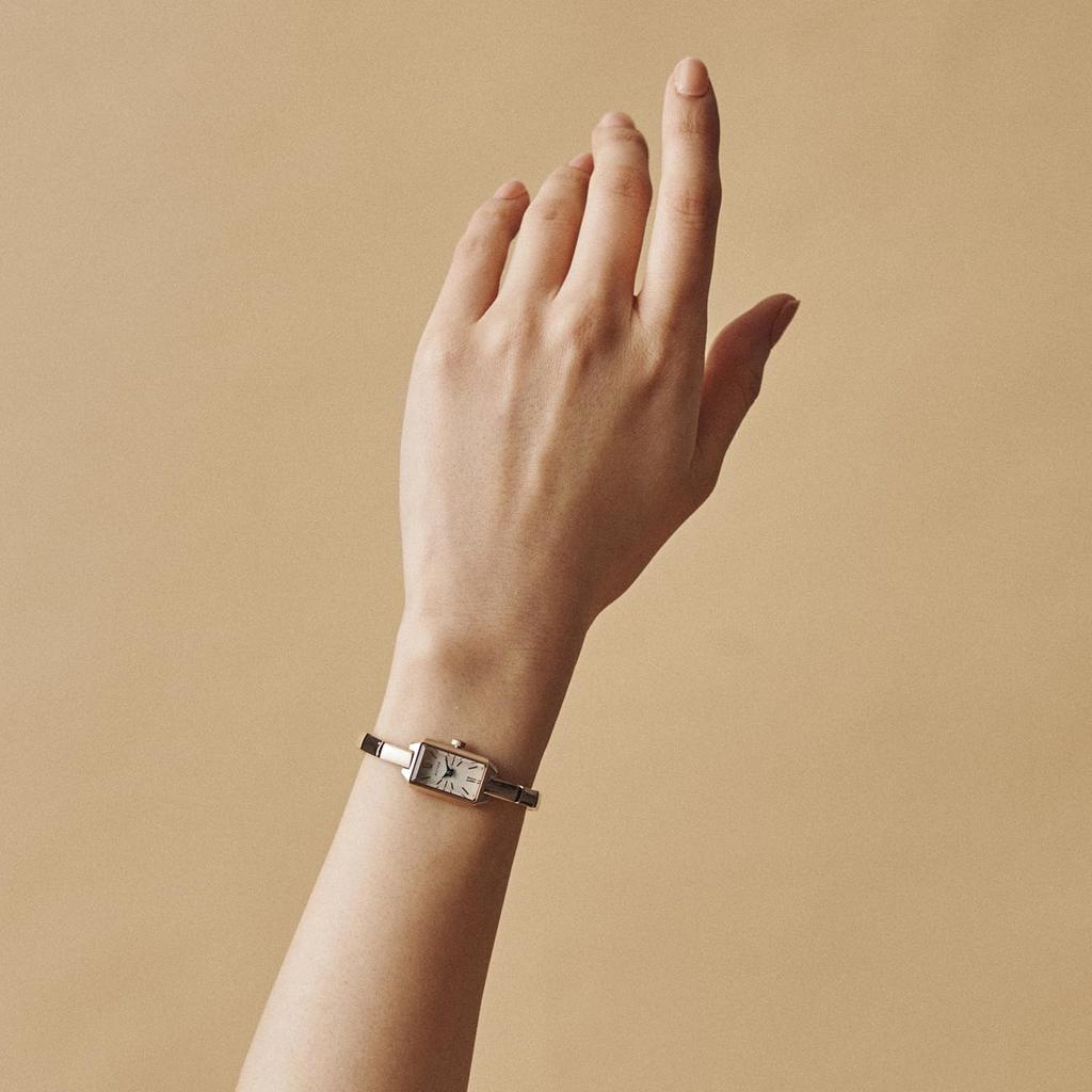 Authorized Dealer Matow Watch Watch Mw005005 Mini Square Rose Gold White [MATOW] Ladies' [Tsuki Seigetsu]