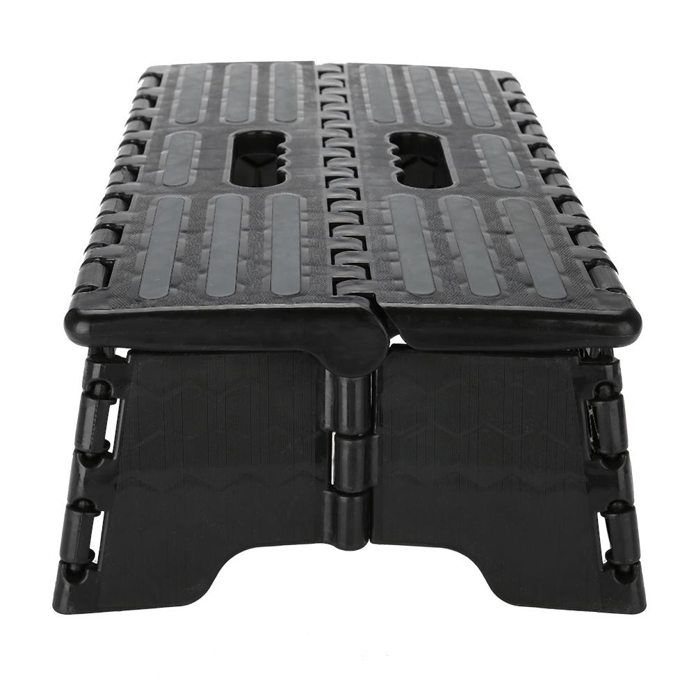 Portable Folding Step Stool Black Step Ladder for Elderly Pregnant Bathroom Travel Use