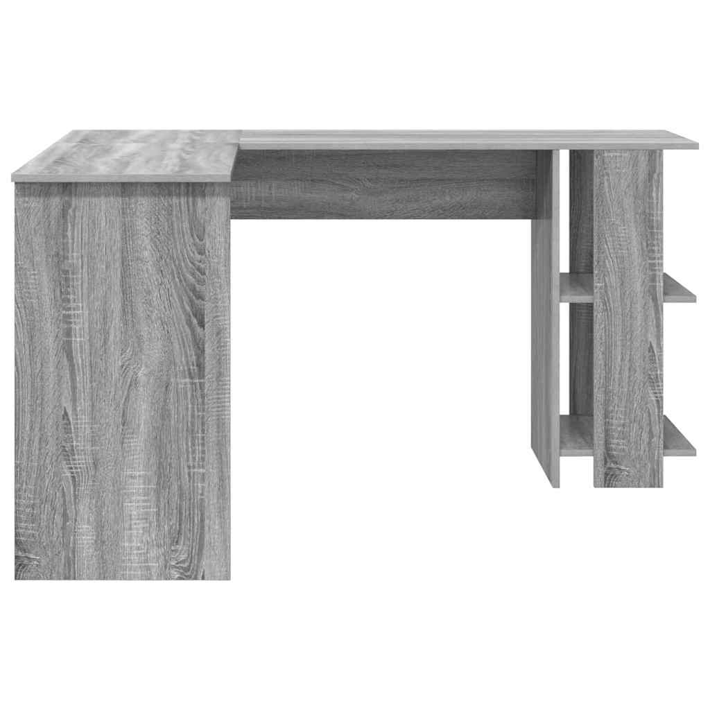 L shaped Desk with Shelf Grey Sonoma 140 x 113.5 x 75 cm