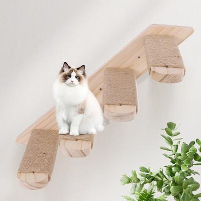 Cat Climbing Shelf Wall Mounted Cat Wall Steps Four Step Cat Climbing Frame for Cats Perch Shelves