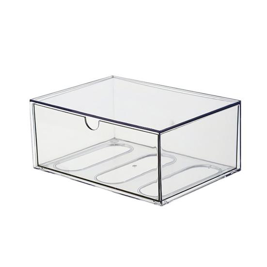 Akrylowe Pudełko do Przechowywania Przezroczysty Organizer z Szufladami Pyłoszczelny Organizer na Kosmetyki Okulary Herbata Kawa Artykuły Biurowe Pojemnik do Przechowywania na Biurko