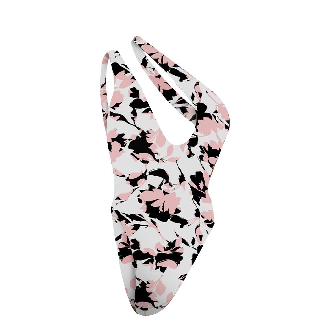 Damen Badeanzug Bikini Print Ärmellos Sexy Badeanzug