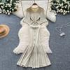Sommer Damer Elegant V-hals Enkeltspent Strikket Futteral Genser Lang Maxi Fishtail Kjoler