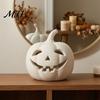 Gift for Halloween Lovers Pumpkin Lantern Ornament, Resin Hollow Tabletop Figurine, Farmhouse Thanksgiving Decor Decorative Table Centerpieces