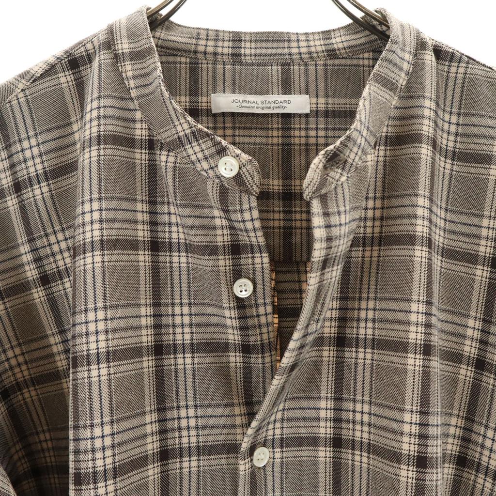 JOURNAL STANDARD Check Pattern Long Sleeve Band Collar Shirt S Men's Used
