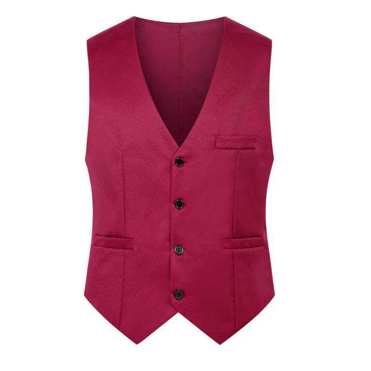 Men's Korean Style Slim Suit Vest - Business Casual for Spring & Autumn, Professional Groomsmen Dress Vest.