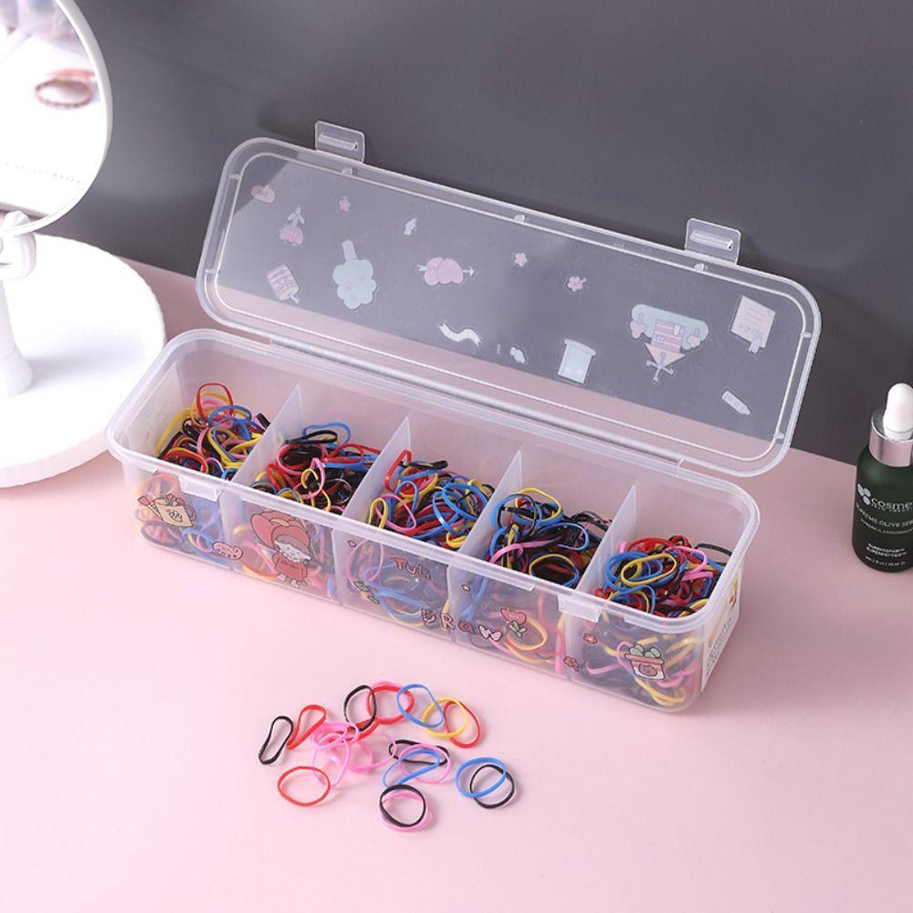 Dustproof Desktop Organizer Transparent Cable Container 5 Grids Data Cable Storage Box  Mouse line