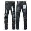New Fashion Jeans Men streetwear Classic style Black Distressed Streetwear High Stretch Skinny Button Fly Ripped Trousers Brand