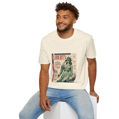 Liberty Statue of Liberty Retro Magazine Cover T-and Kids Tshirt | Stars Stripes USA