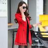 Women's Mid-Length Double-Breasted Spring & Autumn Casual Slim Fit Korean-Style Windbreaker Jacket
