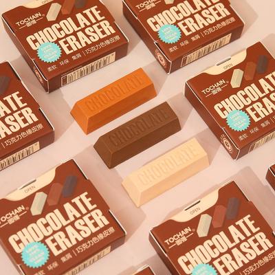 Mini Chocolate Stick Erasers 3pcs/pack Soft TPR Eraser Less Dust for Pencil Cleaning Stationery Office For Student