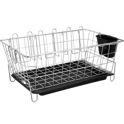 Luxe Stainless Steel Dish Drainer with Drain Tray | 3 Pc Cutting Board & Glass/Lid Holder | Utensil Drying Basket | Dish Drainer | 55.3 X 37 X 23 Cm |