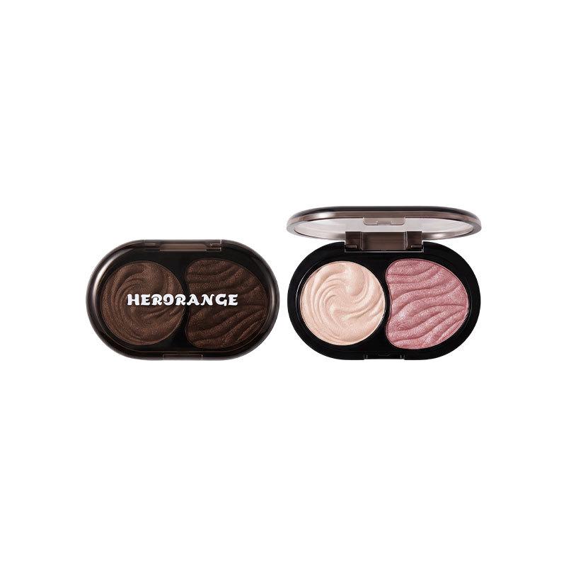 HERORANGE Obsidian Night Eyeshadow Palette: Dual-Color, Fine & Bold Glitter, Highlighter, Brightening Under-eye Makeup.
