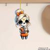 Cuter Acrylic Halloween Long Haired Skull Design Car Pendant For Decor Interior