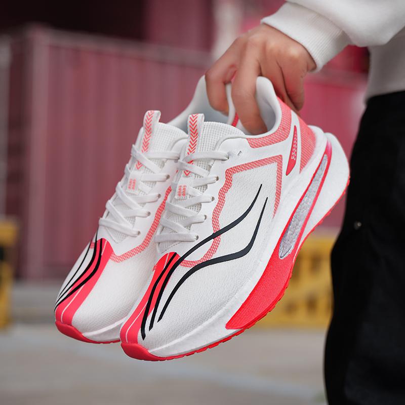 Unisex Sports Shoes Road Running Racing Training Shoes New Cushioned Soft Sole Trendy Mesh Breathable Lace Up Running Shoes