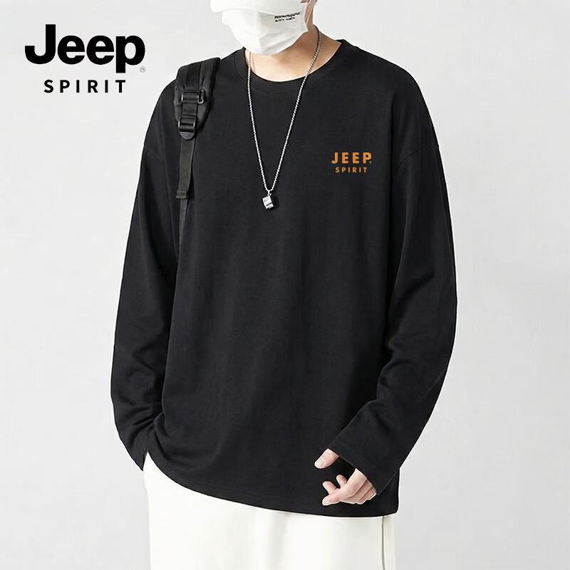 JEEP SPIRIT Men's Pure Cotton Long Sleeve T-Shirt