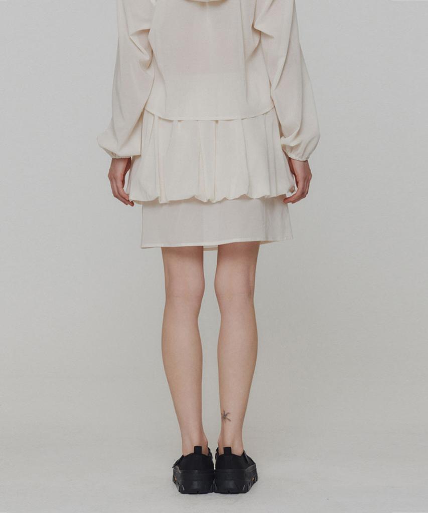 Amomento Sheer Layered Skirt_Ivory