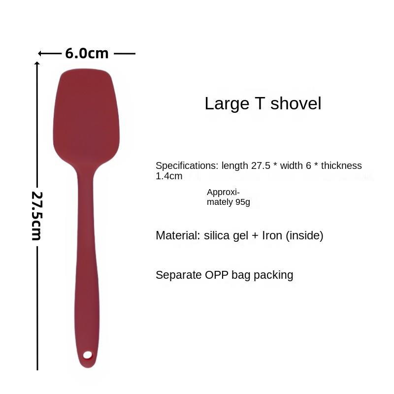 Bakverktyg Integrerad Livsmedelsgodkänd Silikonspatel Högtemperatur Gräddspatel Smörskrapa T-formad Spade