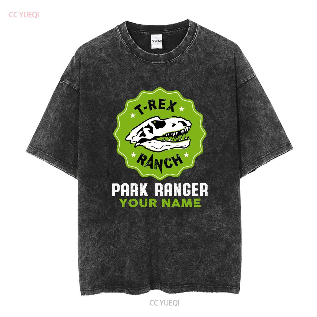 T-Rex Ranch Park Ranger Kinder Jugend Kleinkind Shirt Benutzerdefinierter Name Weihnachten Familie Geburtstag Lang- oder Kurzarm Vintage Gewaschen