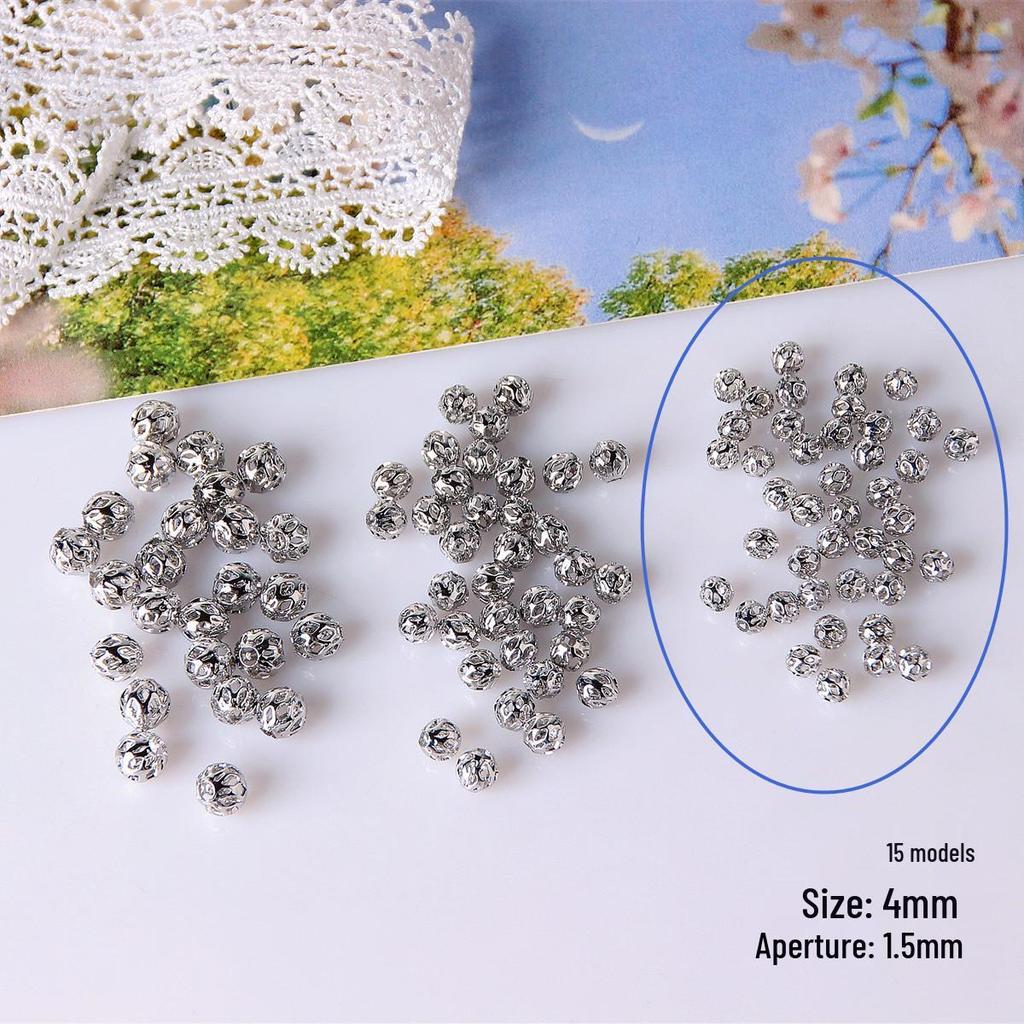 18k Gold Color-Preserving Beads: Small Round Gold-Filled Spacer Beads for DIY Jewelry and Handmade Bracelets.