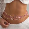 Salircon 6 Pcs/Set Summer Beach Bohemian Rice Beaded Waist Belly Chain for Women Sexy Simple Body Chain Y2K Jewelry Accessories