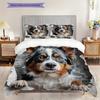 Dog Pattern Bedding Quilt Set Quilt Cover Pillowcase Home Decoration Birthday Gift (1 * Duvet Cover + 2 * Pillowcase, Without Core)