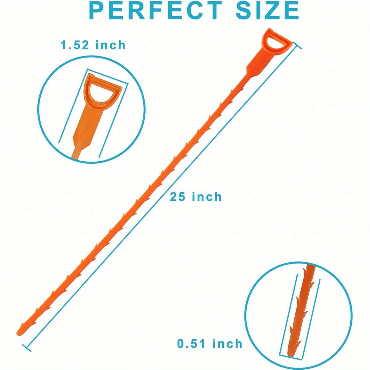 

1/4 шт. 20-дюймовый инструмент для удаления засоров, дренажный шнек, инструмент для чистки волос, уловитель волос, инструмент для слива душа для кухни, раковины, ванной комнаты Orange разноцветный