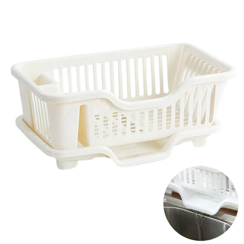 Upgrades Thickened Plastic Bowls Drying Rack for Campers with Removable Water Collector & Not Slip Feet for Plates Bowls