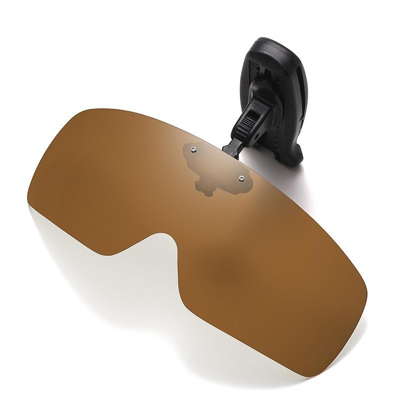 Non-Polarized Clip On Sunglasses for Men Night Vision Polarized Hat Visors Clips Hat Clip On Adjustable Eyeglasses Men's Fishing Cycling Golf Eyewear