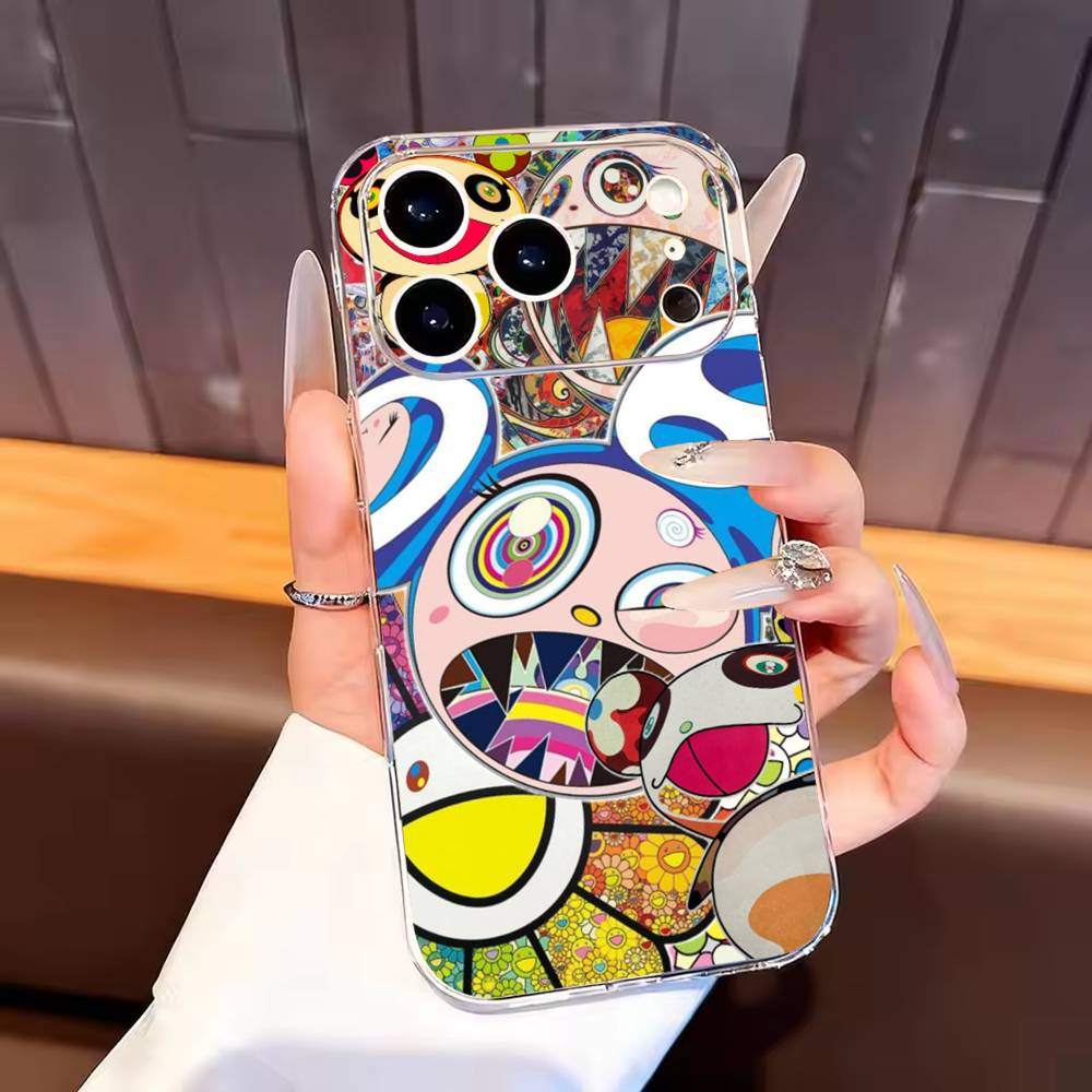 

M-MurakamiS A-Art Phone Case For iPhone17,16,15,14,13,12,11 Plus,Pro Max Soft Transparent Cover iPhone12PRO