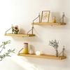 Wooden Material Wall Shelf Wall Mounted Hanging Organizers Storage Shelf No-Punch Design Bookshelf Living Room