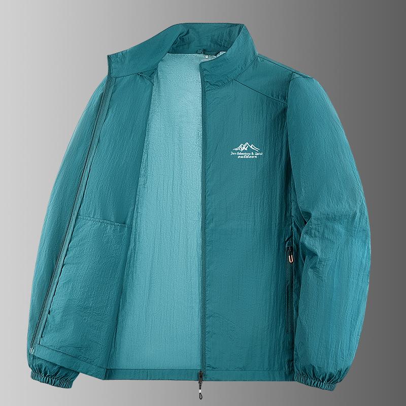 Sunscreen Clothes for Men New Style Middle-aged Men's Summer Fishing Suit Thin Outdoor Men's Stand-up Collar Sportswear