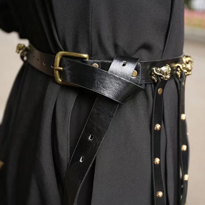 Traditional Hanfu Belt Ancient Style Slings Belt Slings, Flying Fish Clothes Round Neck Robe Accessories Tang Leather Belt