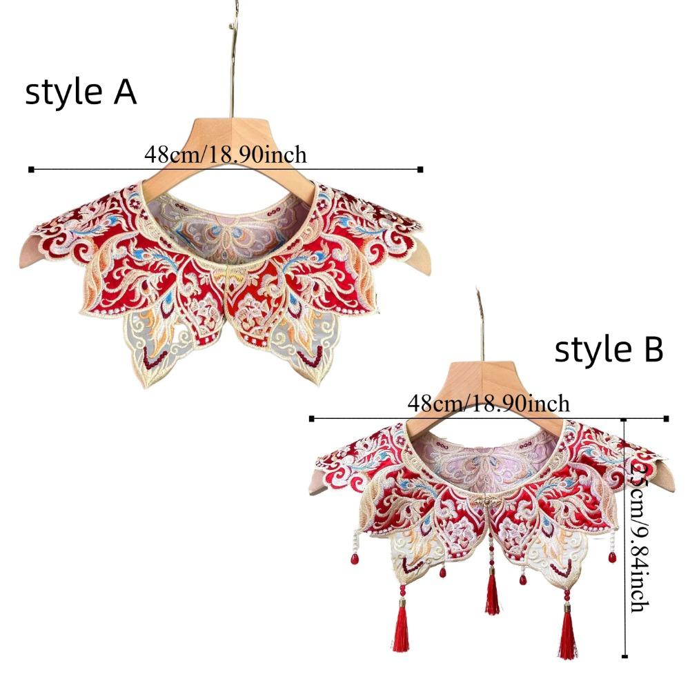 Elegant Lace Shawl Embroidery Design Detachable Collar Unique False Collar  Cultural Wear