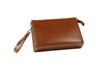 Awaji Bag Studio Genuine Leather Men's Pouch (Smooth Leather, Dark Brown) [Made In Japan] Cowhide Zipper Pouch