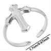 Vintage Simple Cross Jewelry No Fade Stainless Steel Adjustable Rings For Women Men Accessories Jesus Opening Ring Bagues Gift