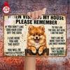 1pc Pomeranian House Rules Metal Sign 8x12in, Funny Pet Wall Art, Playful Dog Decor for Home Bar Garage