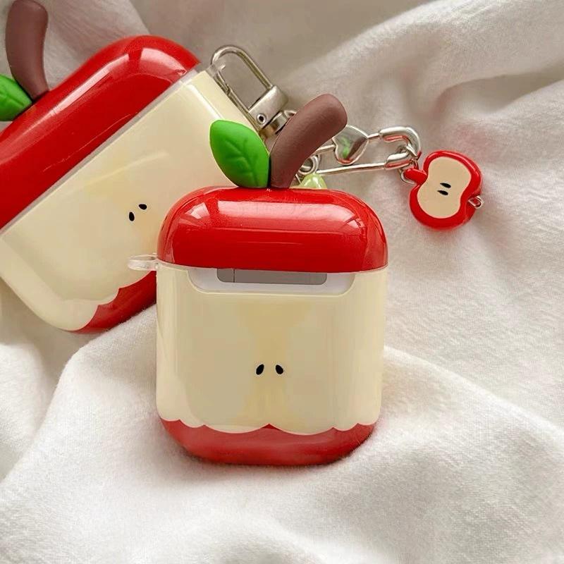 Niche cute three-dimensional apple core applies to Apple AirPods 1 protective case Pro1 Bluetooth headset case 1 generation Jane