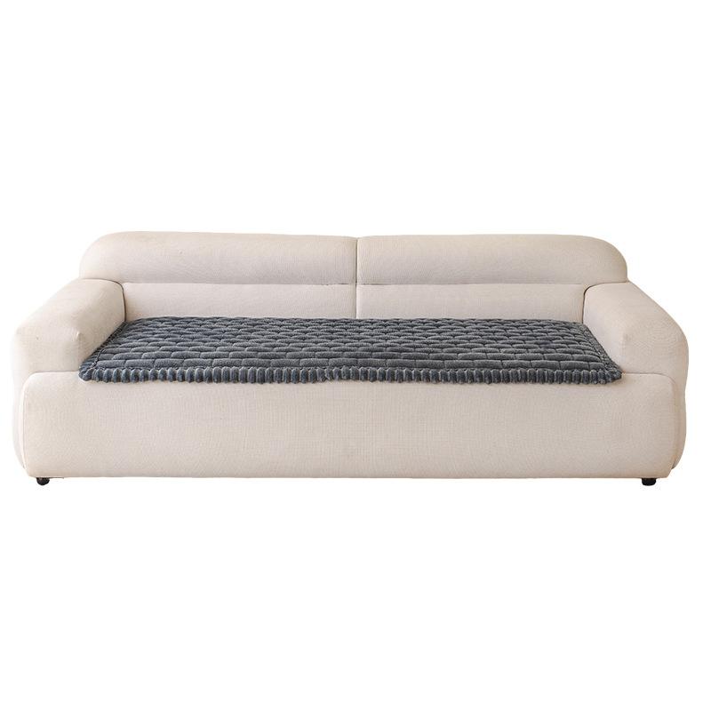 Light Luxury Style Sofa Cushion Milk Velvet 1-piece Straight Row Anti Slip Short Plush Couch Cushion Machine Washable Autumn Winter Seat Mat Pad