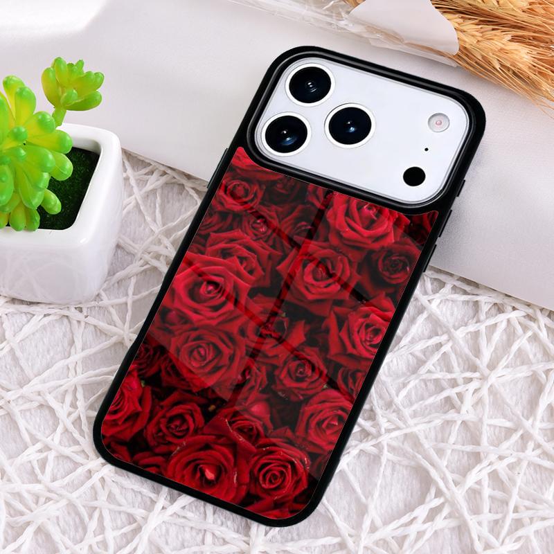 Rose Dark Floral Flower Shockproof Phone Case for iPhone 17 Air 16e 15 11 12 14 13 Pro Max Cover Coque