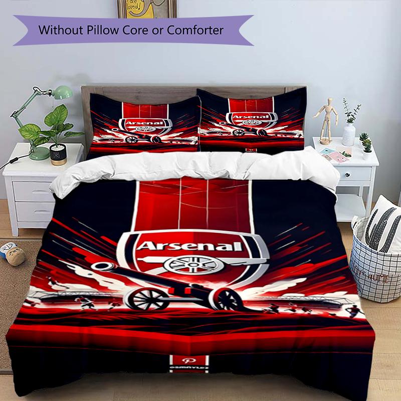 3pcs Duvet Cover Set (1*Duvet Cover + 2*Pillowcase, Without Core),football team.C Print Bedding Set, Bedroom Decor, All‑Season, Birthday Gift