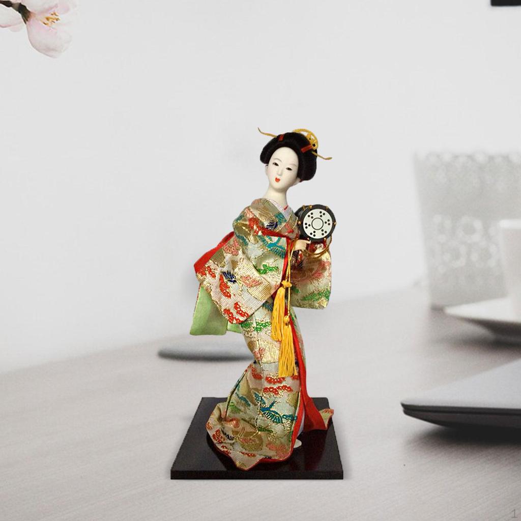 Japanese Kimono Doll Figurine for Home Decor