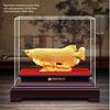 Flocked Sand Gold Dragon Fish Ornament - Annual Gift for Wealth & Home Decoration