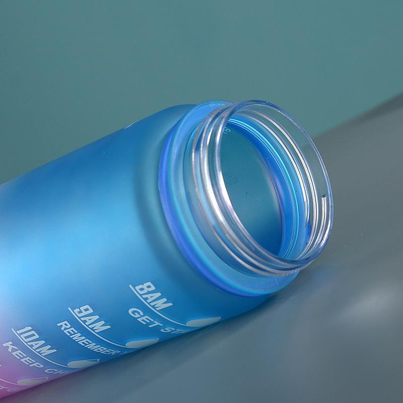 Gradient Color Ribbon Tea Infuser Space Cup with Pop-Up Lid - Large Capacity, Portable, Outdoor Fitness Sports Cup