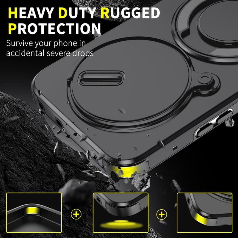 Armor Funda For OPPO Realme 14 Pro 5G Slide Camera Lens Protection Ring Stand Back Cover For Realme 14 Pro+ Plus Capa