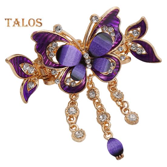 

1/3 шт. Затискачі для волосся з метеликами, китицями, китицями, затискачами для волосся, вінтажними бохо-тримачами для кінського хвоста Аксесуари для волосся для жінок, дівчат, засоби для укладання фіолетовий