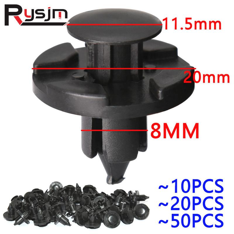 50pcs/20pcs/10pcs Fender Bumper Push-Type Retainer Rivet Car Fastener Fit for Nissan Infiniti 8mm Hole Plastic Retaining Clip
