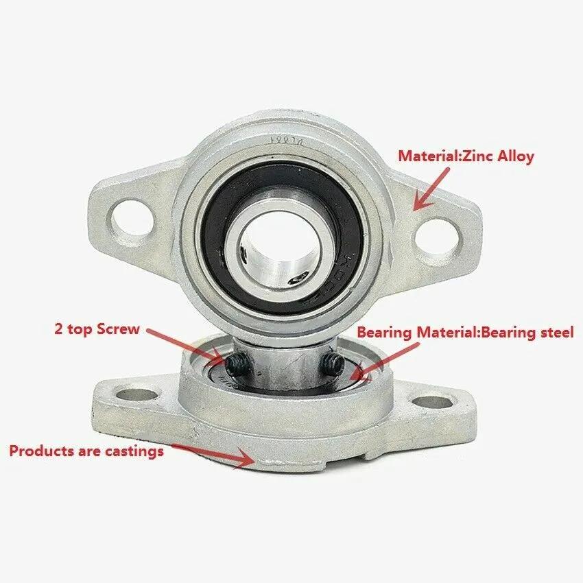 4/10PCS Kfl08 KFL000 KFL001 KFL004 KFL005 KFL08 8mm-25mm Pillow Block Rhombic Bearing Zinc Alloy Insert Linear Bearing Shaft