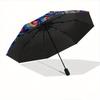 1pc A Colorful Peacock Automatic Open/CloseUmbrella,Compact Umbrella for Men & Women Day Gift.A001